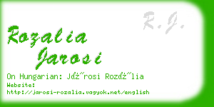 rozalia jarosi business card